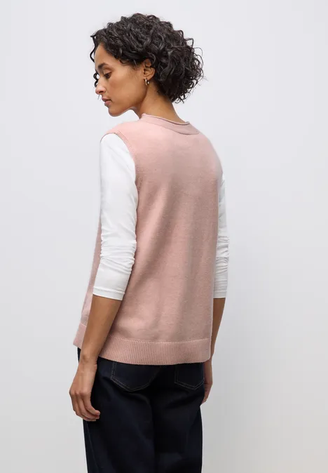 Ärmelloser Pullover faded rose mel.