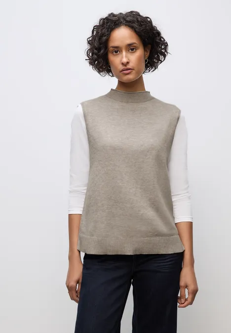 Ärmelloser Pullover sandstone mocha mel.