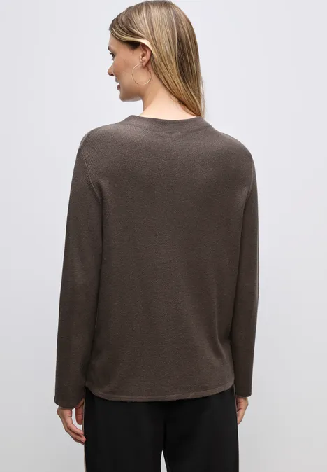 Strukturpullover dark nomad brown mel.