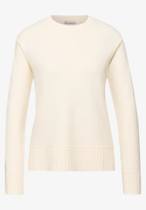 Trui met ronde hals soft beige