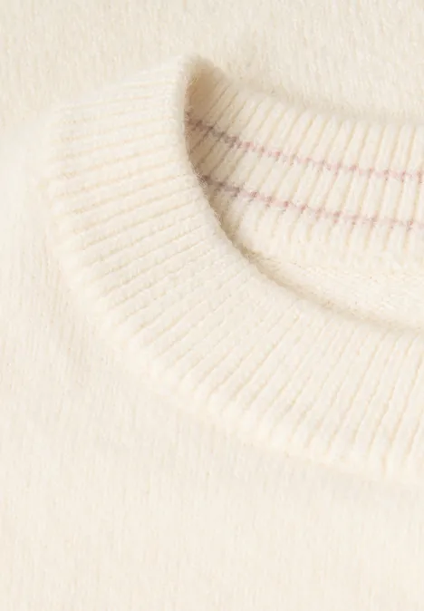 Trui met ronde hals soft beige