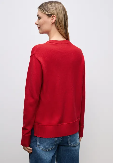 Trui met ronde hals racing red