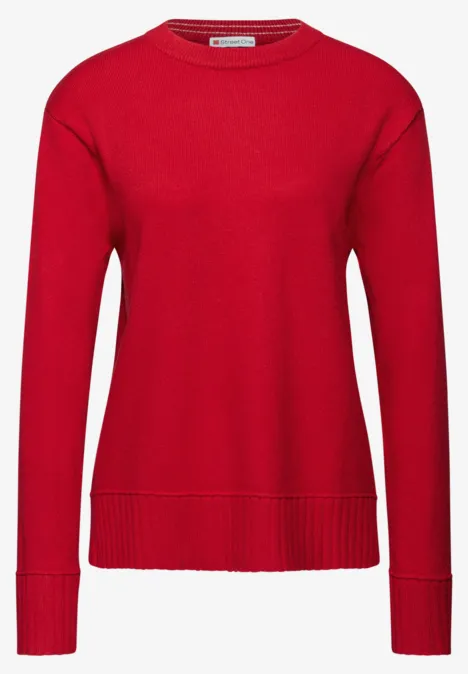 Trui met ronde hals racing red