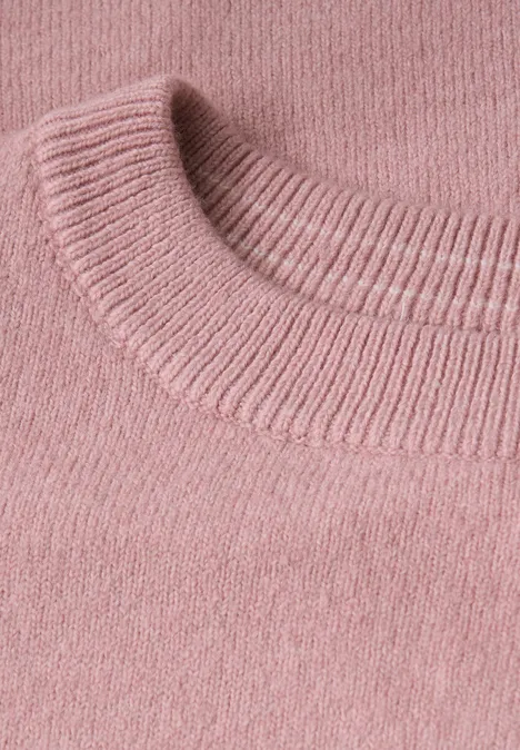 Trui met ronde hals powder pink mel.