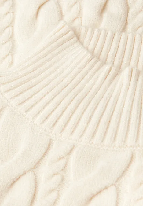 Jumper met kabelpatroon soft beige