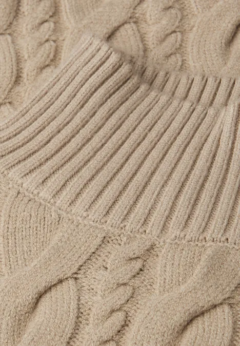 Jumper met kabelpatroon sanded beige