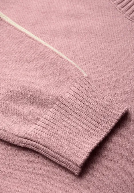 Trui met gallonstrepen powder pink mel.