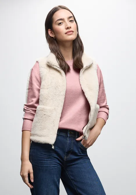Trui met gallonstrepen powder pink mel.