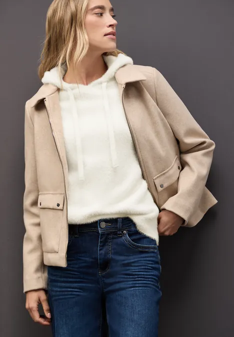 Gezellige hoodie soft beige