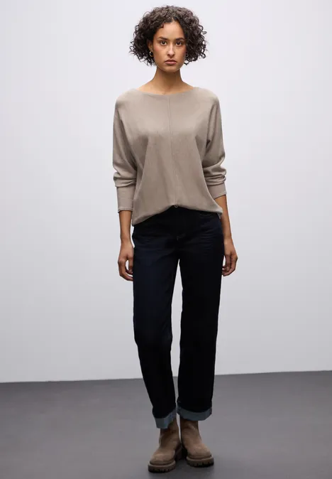 Basic Dolman Pullover sandstone mocha mel.