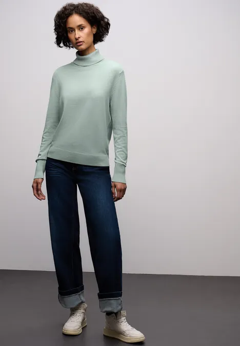 Basic Rollkragen Pullover nile blue Basic Rollkragen Pullover nile blue