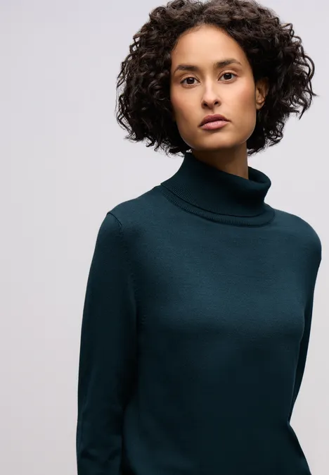 Sweter z golfem Basic tide blue