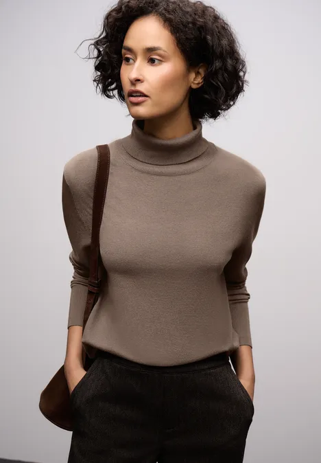 Basic Rollkragen Pullover silk brown Basic Rollkragen Pullover silk brown