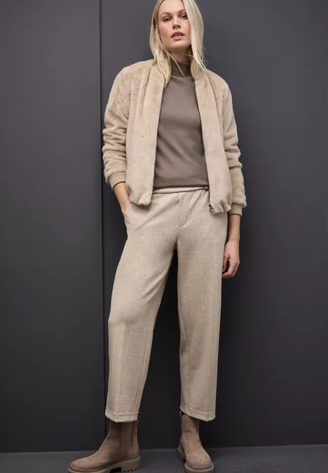 Turtleneck Pullover silk brown mel.
