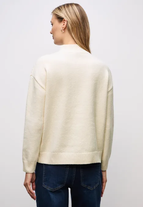Jumper met kabelpatroon soft beige