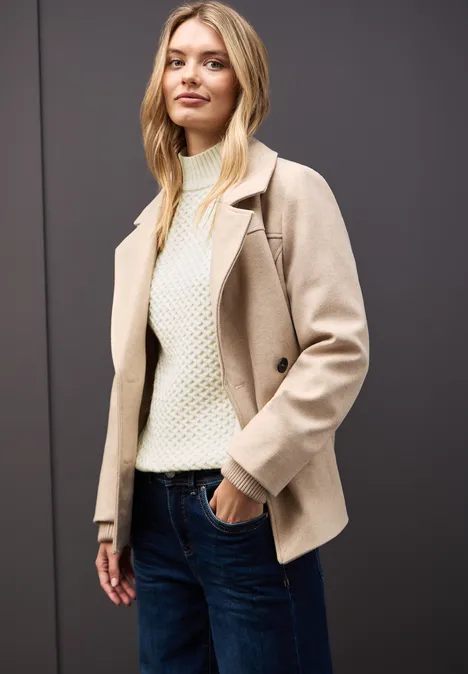 Jumper met kabelpatroon soft beige