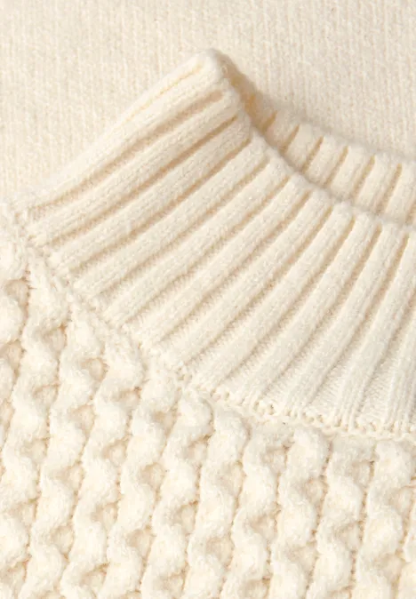 Jumper met kabelpatroon soft beige