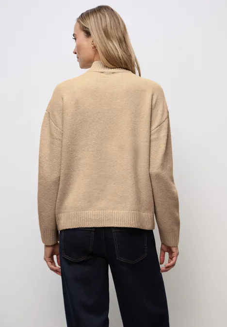 Jumper met kabelpatroon sanded beige
