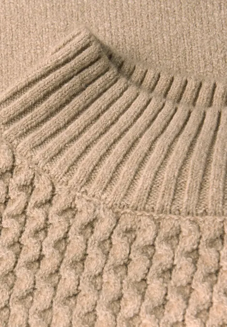 Jumper met kabelpatroon sanded beige