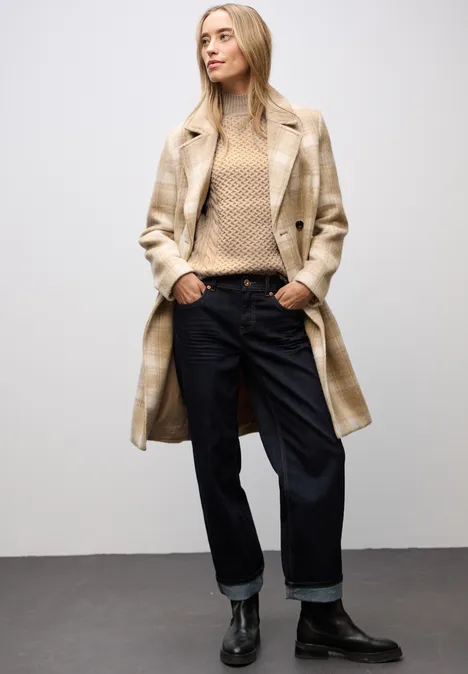 Jumper met kabelpatroon sanded beige