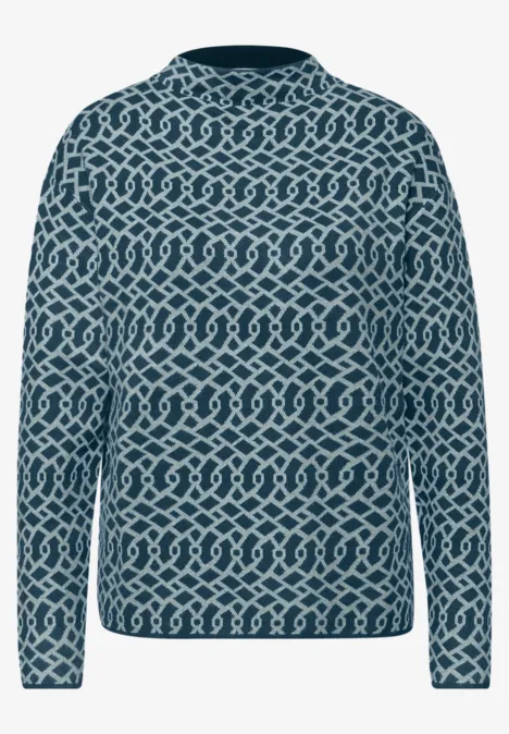 Cosy Jacquard Pullover tide blue Cosy Jacquard Pullover tide blue