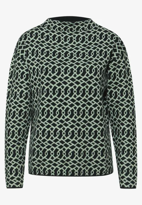 Cosy Jacquard Pullover juniper green
