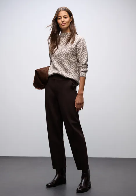 Cosy Jacquard Pullover silk brown mel. Cosy Jacquard Pullover silk brown mel.