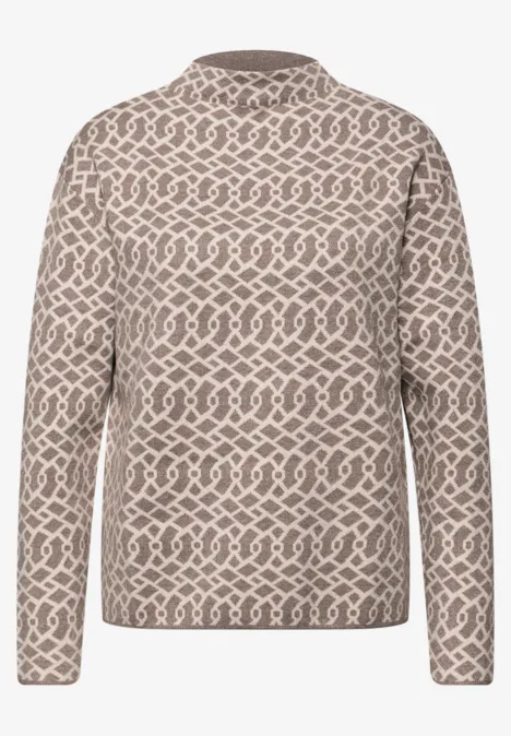 Cosy Jacquard Pullover silk brown mel. Cosy Jacquard Pullover silk brown mel.