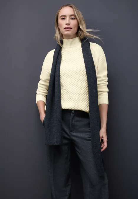 Pullover mit Strickmuster soft beige