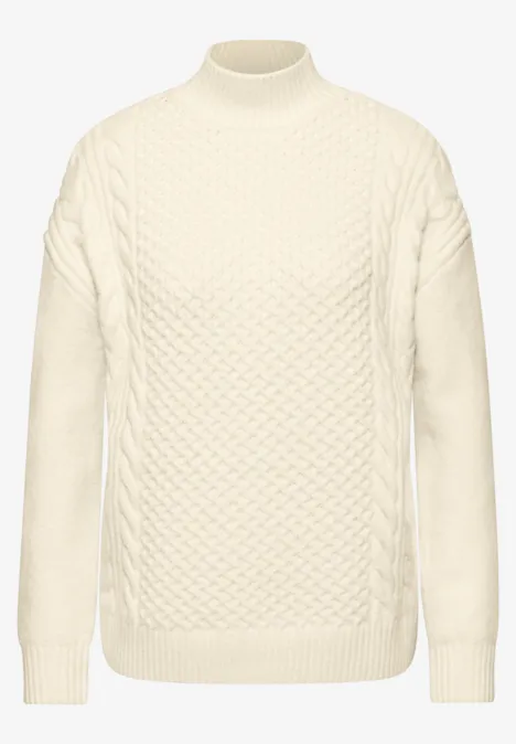 Pullover mit Strickmuster soft beige