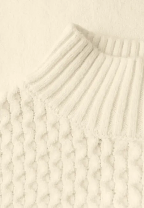 Pullover mit Strickmuster soft beige