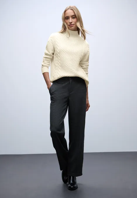 Pullover mit Strickmuster soft beige