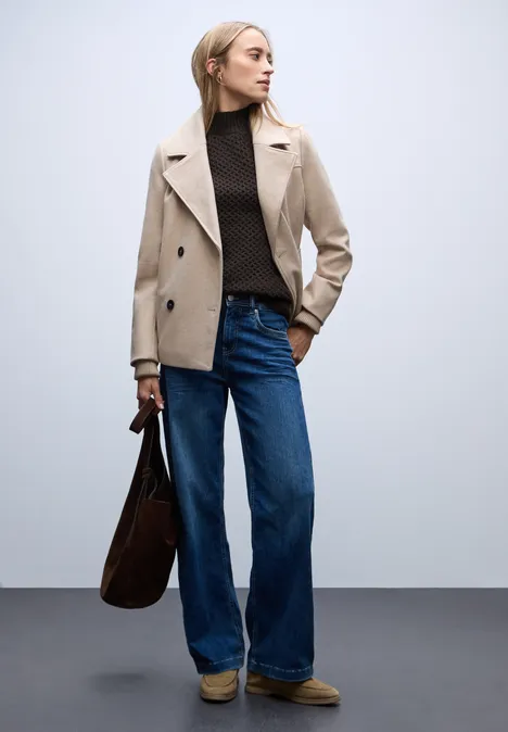 Pullover mit Strickmuster deep roast brown