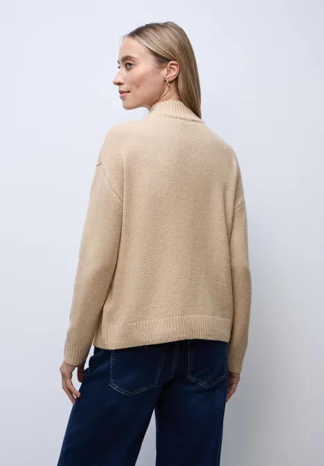 Pullover mit Strickmuster sanded beige