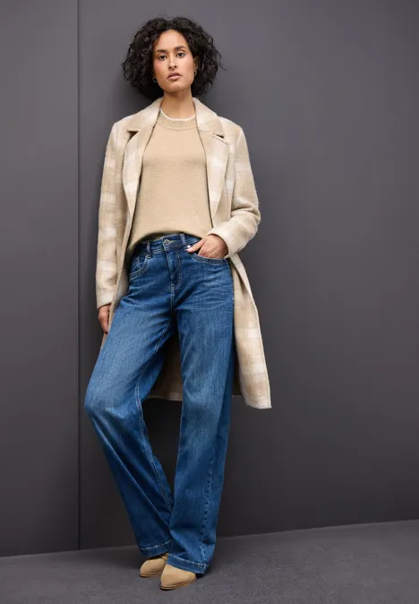 Pullover mit Kontrastdetails sanded beige mel.