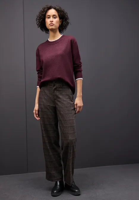 Trui met contrasterende details wildberry red mel. Trui met contrasterende details wildberry red mel.