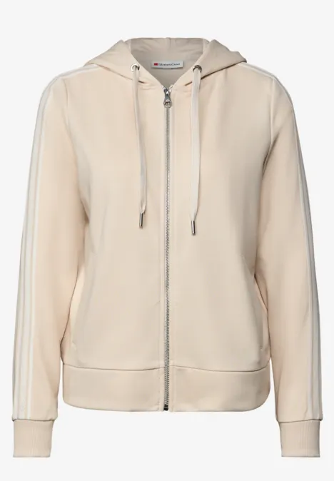 Veste à capuche avec bande décorative tusk cream