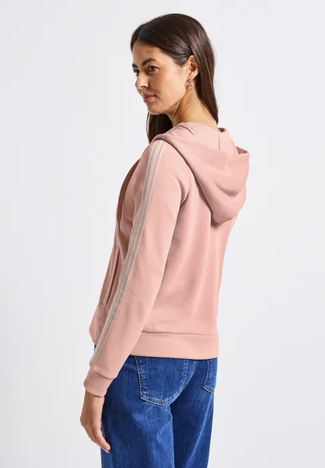Kapuzenjacke mit Dekotape faded rose