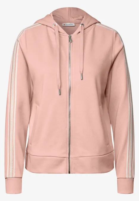 Veste à capuche avec bande décorative faded rose