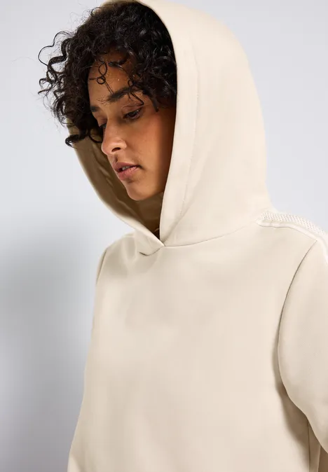 Hoodie mit Galonstreifen tusk cream
