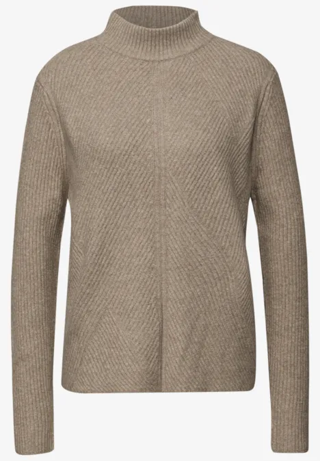 Sweter z miękką fakturą mocha glow mel.