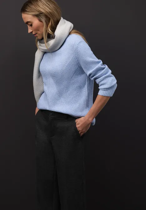 Softer Strukturpullover frosted blue mel. Softer Strukturpullover frosted blue mel.