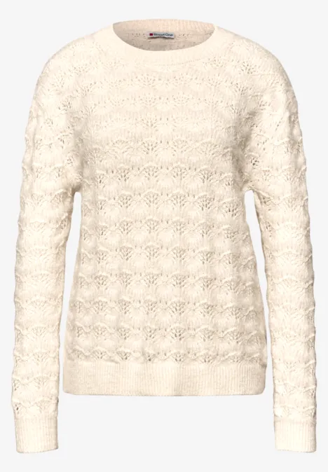 Trui met pluizige structuur soft beige Trui met pluizige structuur soft beige