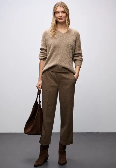 Kuscheliger V-Neck Pullover mocha glow