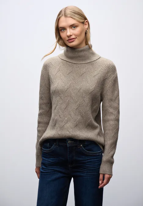 Kuscheliger Strukturpullover mocha glow mel.