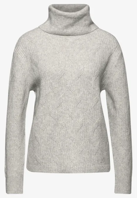 Gezellige trui met structuur pelican grey mel.