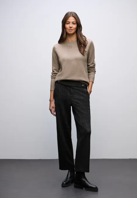 Trui met ronde hals mocha glow mel.