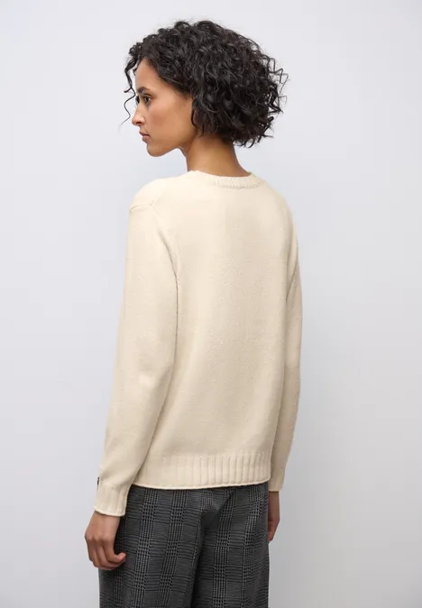 Trui met ronde hals soft beige