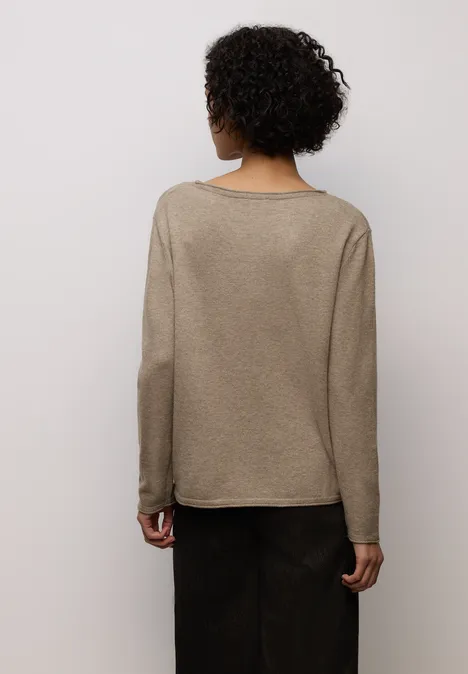 Pullover mit gerolltem Saum mocha glow mel.