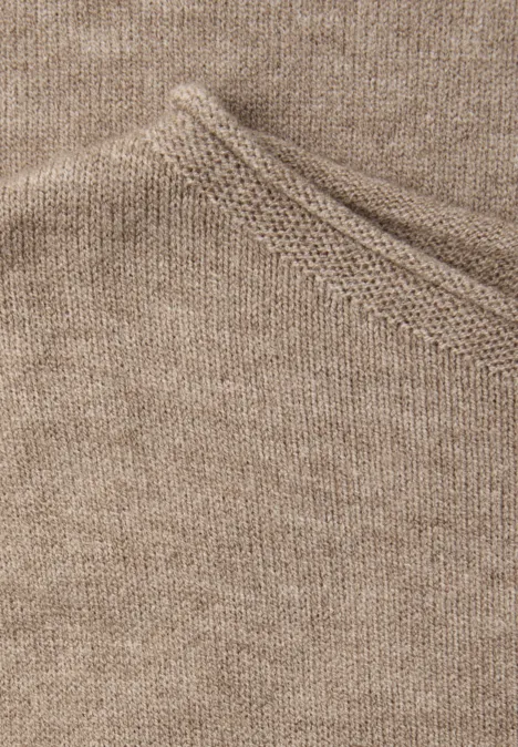 Pullover mit gerolltem Saum mocha glow mel.